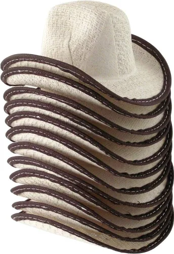 Miniatura 5 de Mini sombrero de vaquero, 2 pulgadas de alto, paquete de 12, Beige