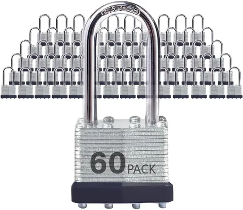 Miniatura 13 de Candados con cerradura para exteriores, cerradura de llave, candados con la misma llave, candados con llave de acero laminado con grillete largo