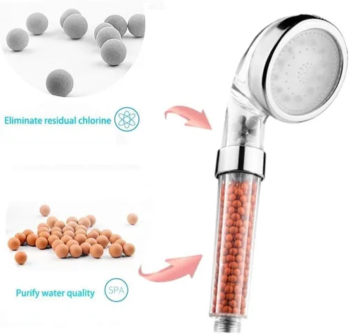 Miniatura 4 de Cabezal de ducha LED PRUGNA con manguera y soporte de brazo de ducha, regadera de mano de filtro de alta presión para reparar piel seca y pérdida