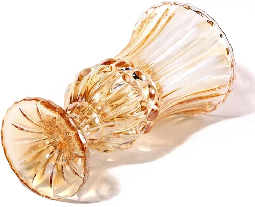 Miniatura 6 de Jarrón de cristal ámbar de 11.6 pulgadas de alto, florero de plantas de arte. Decorativo para el hogar, oficina, boda, fiesta, celebrar, decoración