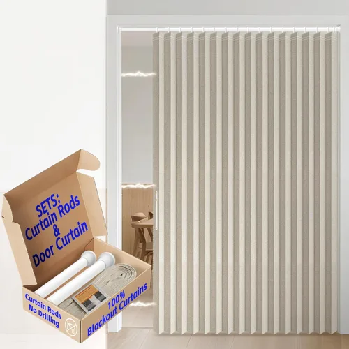 Miniatura 19 de AJAZZ Cortina de puerta magnética 100% opaca de acordeón para armario, cortina invisible para puerta interior de dormitorio, sala de estar, pasillo