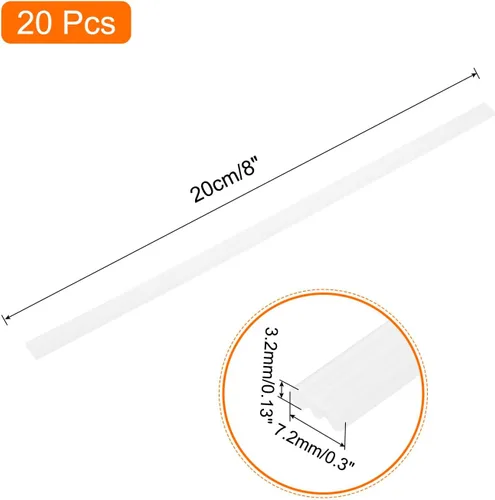 Miniatura 2 de MECCANIXITY 20pcs 8 pulgadas Varillas de soldadura de plástico PP tiras de soldadura para soldador de plástico blanco