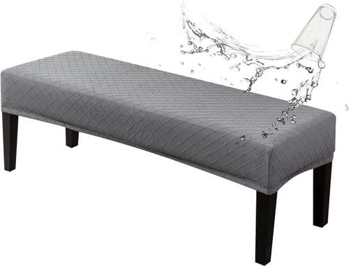 Miniatura 28 de Genina Fundas impermeables para banco de comedor, protector de asiento de banco de jacquard elástico, funda de banco rectangular para dormitorios