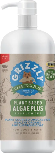 Miniatura 11 de Grizzly Pet Products Algal Plus Omega 3-6-9 Suplemento alimenticio para perros y gatos, botella de 8 onzas