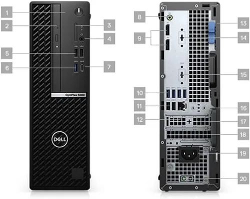 Miniatura 2 de Dell Optiplex 5080 SFF Desktop Core i7-10700 - Disco duro SSD de 512 GB - 16 GB de RAM 8 núcleos @ 4.8 GHz Win 11 Pro Negro (renovado)