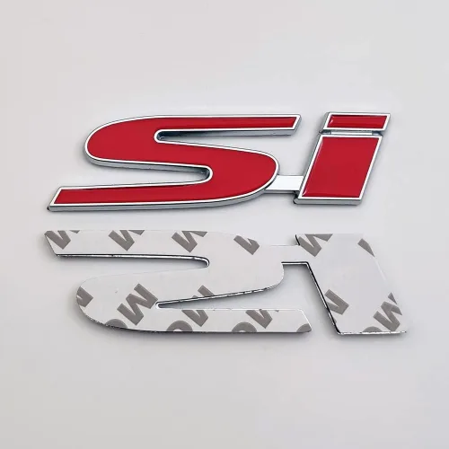 Miniatura 7 de 2 calcomanías de metal con logotipo de Si para guardabarros 3D, calcomanías de metal para carreras, deportes, turbo de repuesto para maletero de Rojo