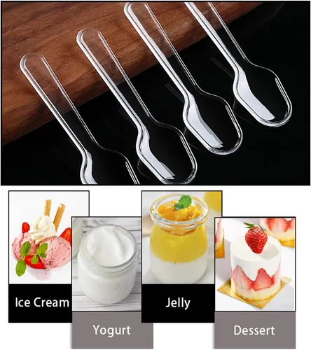 Miniatura 4 de 1000 cucharas de degustación transparentes, cucharas de plástico para muestreo de pudín para gelatina, yogur, helado, pastel, postre, especias