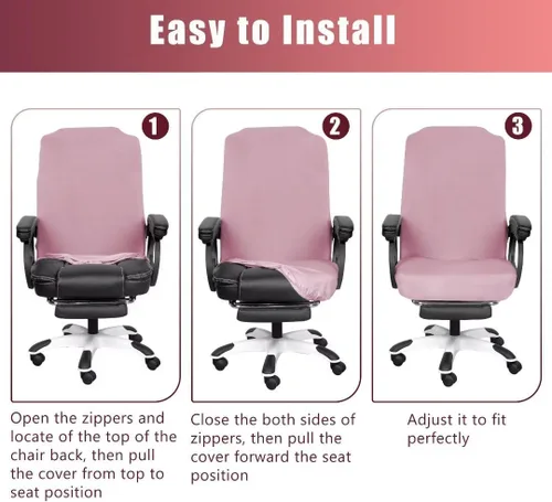 Miniatura 6 de SARAFLORA Paquete de 2 fundas para silla de oficina, funda elástica para silla de escritorio, funda extraíble para silla de computadora para silla