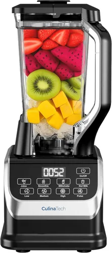 Licuadora profesional de 1000 W, licuadora trituradora de encimera de 67.6 onzas para batidos, trituración de hielo y frutas congeladas, color negro