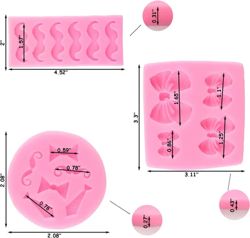Miniatura 3 de ZiXiang Molde de silicona para decoración de cupcakes con temática de hombrecito, molde de lazo para fondant, para decoración de pasteles de Estilo a