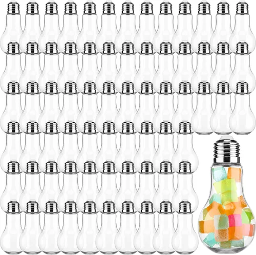 Miniatura 8 de Potchen - 72 unidades de bombillas de plástico con forma de bombilla acrílica para dulces, 3.4 onzas, bombillas de plástico rellenables