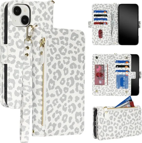 Miniatura 13 de Funda compatible con iPhone 13 Pro Max para Apple 12 Pro Max, piel sintética naranja, rombo para mujeres y hombres, bolsillo con cremallera