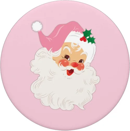 Miniatura 3 de PopSockets de Papá Noel rosa vintage intercambiables PopGrip