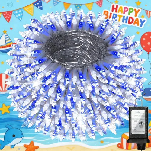 Miniatura 24 de Paquete de 2 Total 200 Pies 600 Luces LED de Navidad en Cadena, Luces de Árbol de Hadas Blanco Frío Conectables, 8 Modos y Temporizador Luces