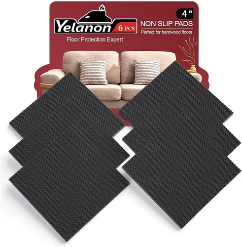 Yelanon Almohadillas Antideslizantes para Muebles - 6 piezas de 4" Agarraderas para Muebles para Pisos de Madera Dura Antideslizantes para Patas de