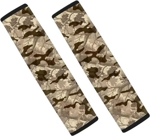 Miniatura 8 de LedBack Fundas para cinturón de seguridad de coche con diseño de bandera americana y camuflaje, paquete de 2, almohadilla universal para cinturón