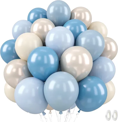Miniatura 26 de Globos Rojo Blanco Azul, 50 Piezas 12 Pulgadas con Estampado de Estrellas, Globos de Látex Rojo Real Azul Confeti para el 4 de Julio, Día