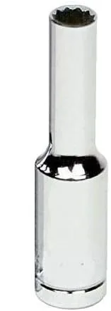 Williams JHW30806 SUPERTORQUE - Enchufe de 12 puntos de profundidad de 1/4 pulgadas, tamaño de 0.236 in, acabado cromado altamente pulido, diseñado