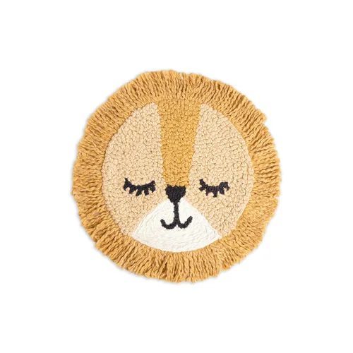 Crane Baby Almohada decorativa redonda de animales para cuarto de niños y habitaciones de niños pequeños, león, 12 x 12 pulgadas
