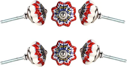 Miniatura 13 de Perilla Home Juego de 6 pomos de cerámica para armarios y cajones, pomos decorativos para el hogar, cocina, gabinete, armario, puerta de cristal