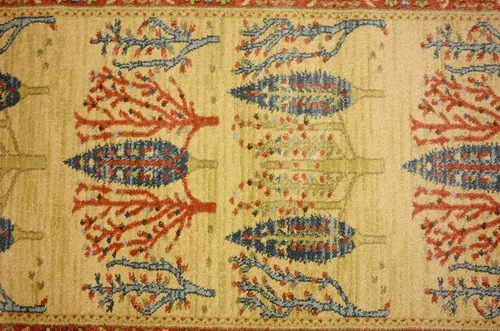 Miniatura 9 de Unique Loom Fars Collection - Alfombra moderna de diseño botánico inspirado en tribal, 2 pies 7 pulgadas x 10 pies 0 pulgadas, bronceado/rojo