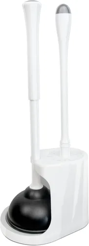 Miniatura 10 de Juego de cepillo de inodoro y soporte CELOX, cepillo compacto para inodoro con base de ventilación transpirable, kit de limpieza para baño, negro