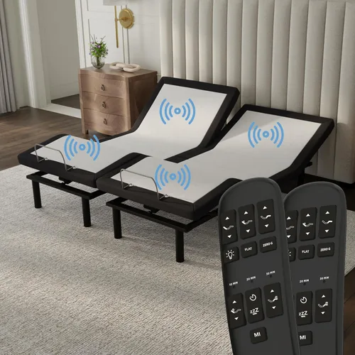 Miniatura 11 de Blissful Nights E4 Twin XL - Base de cama ajustable con masaje, anti ronquidos, gravedad cero, estación de carga USB doble, luz nocturna debajo