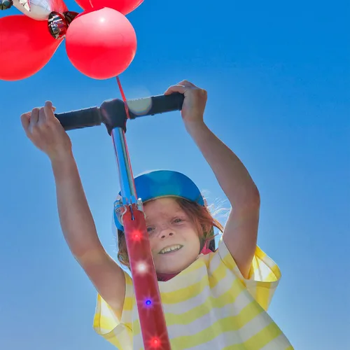 Miniatura 8 de Jetson Kids Jupiter patinete de 2 ruedas con luz LED para niños, luces LED en el manillar, la columna, las ruedas y la plataforma, manillar rojo