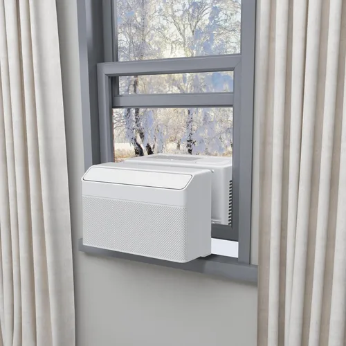 Miniatura 7 de Paquete de 2 bloques de espuma para unidades de aire acondicionado en forma de U, bloque de espuma lateral de cortina de CA para ventana con cinta
