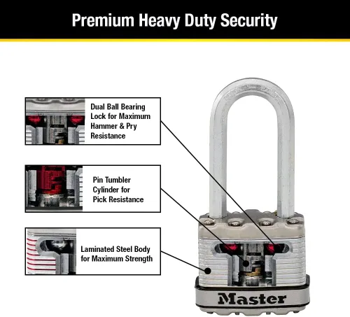 Miniatura 5 de Master Lock M1XDLH Magnum - Candado resistente con llave, 1 paquete