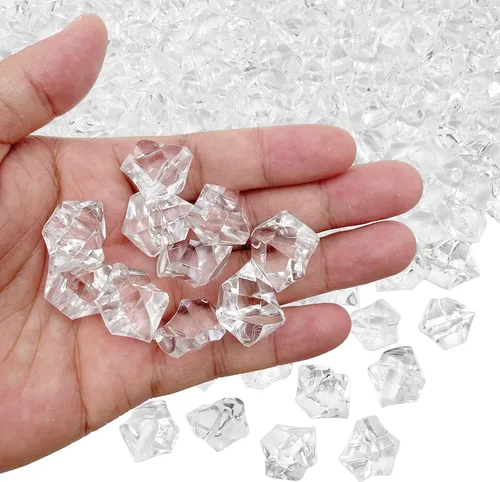 Cubos de hielo triturados falsos, rellenos para jarrones, 250 piezas de 16*22 mm, cubos de hielo triturados artificiales de acrílico, cristales de