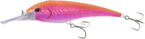 Miniatura 40 de Nomad Design DTX Minnow con sistema patentado Autotune - Acción de natación de pez cebo envejecido, BKK Diablo Caballa Rosa Caliente