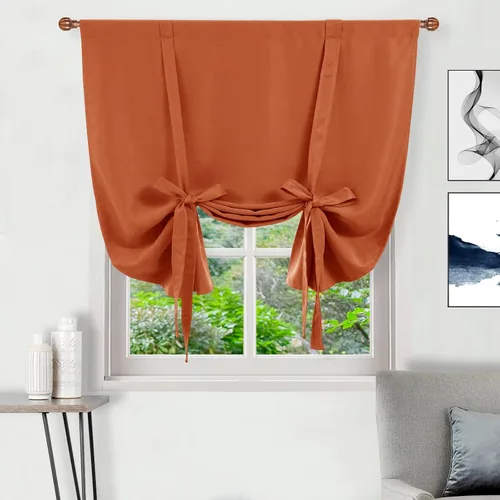 Miniatura 35 de DWCN Cortinas Opacas - Persiana Enrollable con Lazos para Ventana, Aislamiento Térmico, Oscurecimiento de Habitación, Cortinas con Bolsillo
