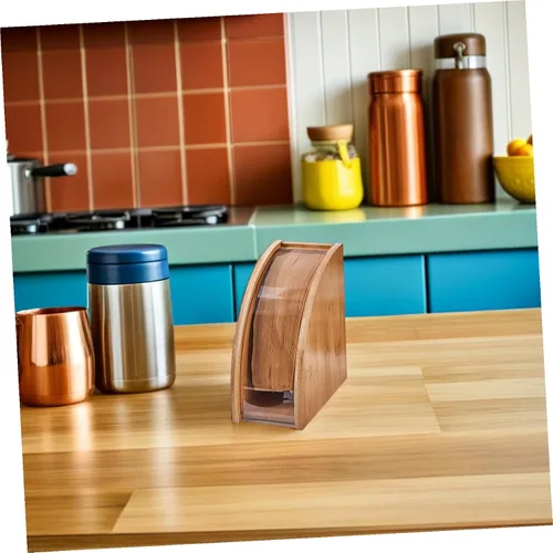 Miniatura 6 de Kichvoe Soporte de filtro de café con forma de ventilador, estante de almacenamiento de papel de café, contenedor de papel de filtro de café