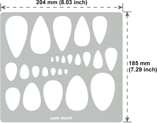 Miniatura 4 de Aleks Melnyk No.151 - Plantilla de metal para joyería, pendiente de forma de lágrimas, recortes, plantilla lapidaria para cabujones, lágrima