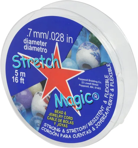 Miniatura 15 de Cordón elástico para cuentas Stretch Magic – Color negro, 0.6mm de diámetro, 100 metros (328 pies) - Fácil de anudar, cuerda fuerte y elástica