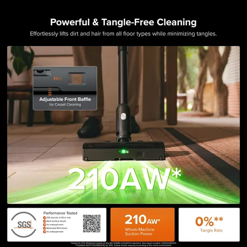 Miniatura 3 de Roborock H60 Hub Ultra Aspiradora Inalámbrica con Estación de Vaciado Automático, Aspiradora de Mano con Succión Mejorada de 210AW para el Hogar