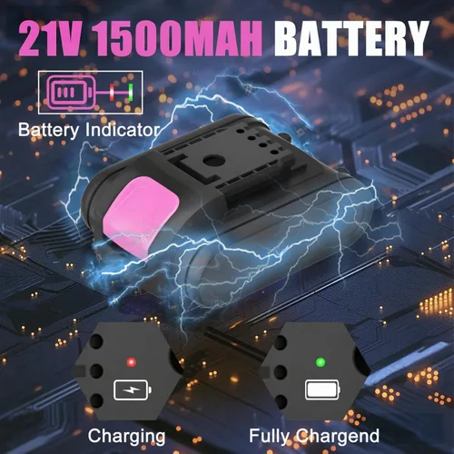 Miniatura 3 de GardenJoy Juego de Taladro Inalámbrico de 20V, Kit Eléctrico de Potencia 2 Baterías Con Cargador 30Nm 2 Velocidades Portabrocas Sin Llave de 3/8