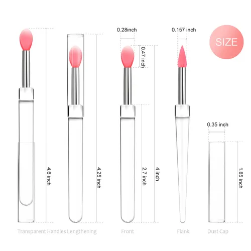 Miniatura 3 de Cepillo de silicona para labios, aplicador de lápiz labial con tapa, 8 brochas de maquillaje reutilizables, varitas de brillo de labios, herramienta