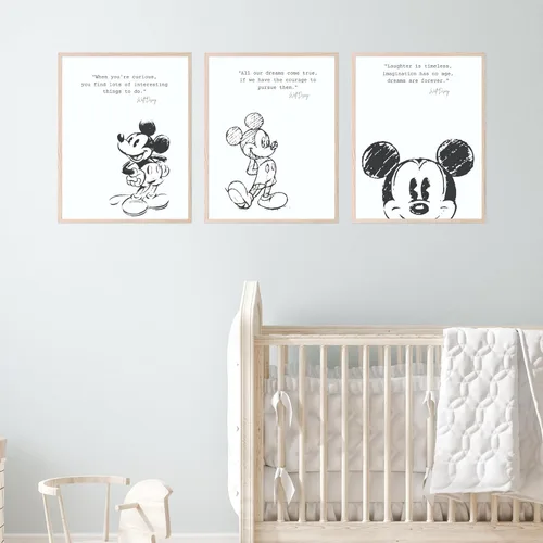 Miniatura 8 de BigWig Prints Decoración de Pared de Mickey Mouse – Citas de Arte de Pared de Mickey Mouse, Imágenes de Decoración de Guardería, Pósteres de Cita