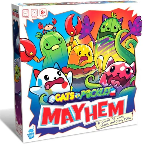 Cats vs Pickles Mayhem juego de mesa - Juego de cartas de frijoles para niños, familias y adultos con personajes exclusivos de CvP, fácil de