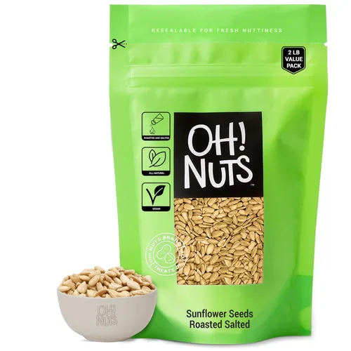 Miniatura 9 de Oh! Nuts Semillas de girasol sin cáscara – tostado sin sal – 2 libras – Snack potenciador de energía saludable – Empaquetado en bolsa con cierre