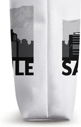 Miniatura 3 de Santiago de Chile City Skyline Silhouette Sketch Bolso tote