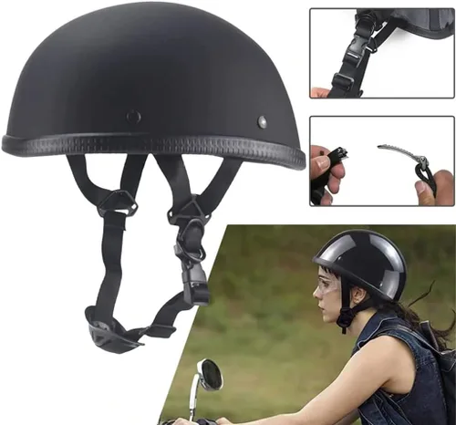 Miniatura 4 de Casco retro para jóvenes y adultos, casco clásico, medio casco, casco de motocicleta de perfil bajo, casco abierto para hombres y mujeres, aprobado