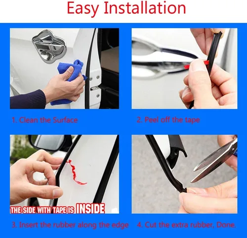 Miniatura 7 de ESUPPORT - Protector para puerta de auto, forma de U, 16 ft, goma protectora de bordes, contra rayones