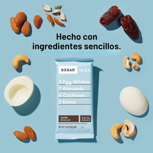 Miniatura 6 de RXBAR Barras de Proteína, Snack de Proteína, Barras de Snack, Vainilla Almendra, Caja de 22oz (12 Barras)