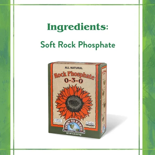 Miniatura 4 de Down To Earth All Natural Fertilizers Fosfato de Roca Orgánico - Alimento Vegetal de Fosfato de Calcio para Macizos de Flores y Huertos de Vegetales