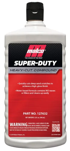Malco Compuesto de corte pesado súper resistente, compuesto profesional de corte, pulido y acabado, para corrección de pintura automática, detalles
