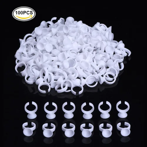 Miniatura 3 de 100pcs Microblading Pigmento Pegamento Anillos Tatuaje Tinta Titular Para Maquillaje Semi Permanente Diámetro: 0.512 in