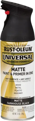 Miniatura 90 de Rust-Oleum 245197 Pintura en aerosol universal para todas las superficies, 12 onzas, negro satinado